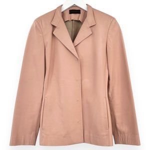 Narciso Rodriguez Light Pastel Pink Snap Button Sheep Leather Jacket